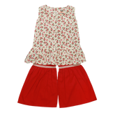 RED FLAME PRINTED KURTI & GHARARA